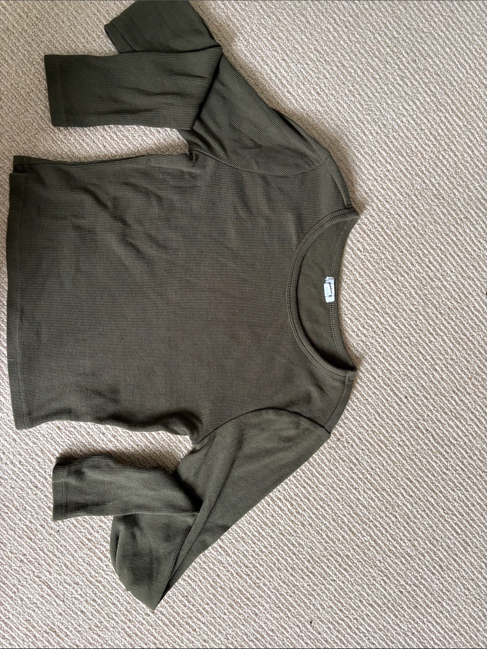 Garage Olive Ribbed Crop Top